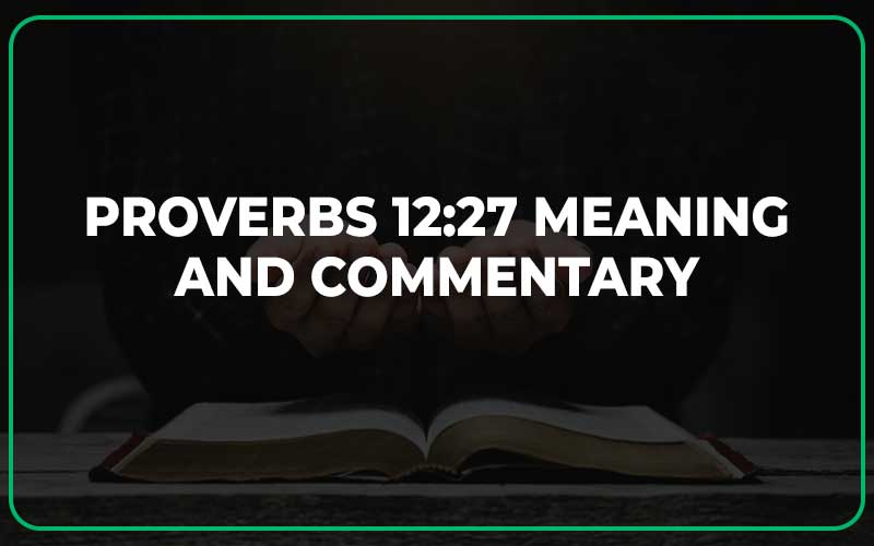 Proverbs 12:27 Meaning and Commentary