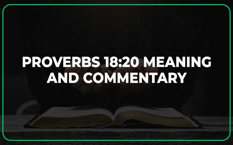 Proverbs 18:20 Meaning and Commentary