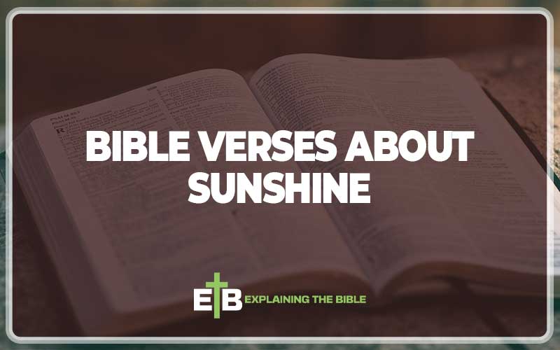 Bible Verses About Sunshine