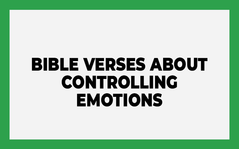 Bible Verses About Controlling Emotions